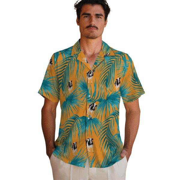 Cow Leafy Palms Hawaiian Shirt High quality