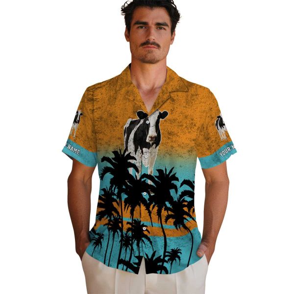 Cow Sunset Pattern Hawaiian Shirt High quality