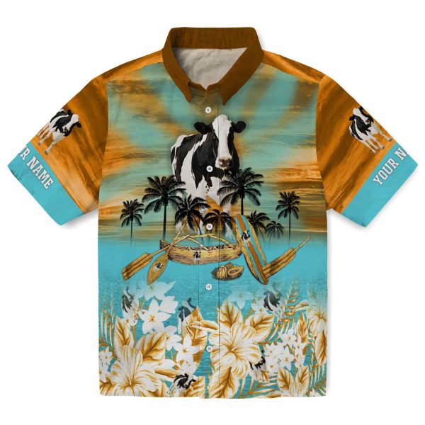 Cow Tropical Canoe Hawaiian Shirt Best selling