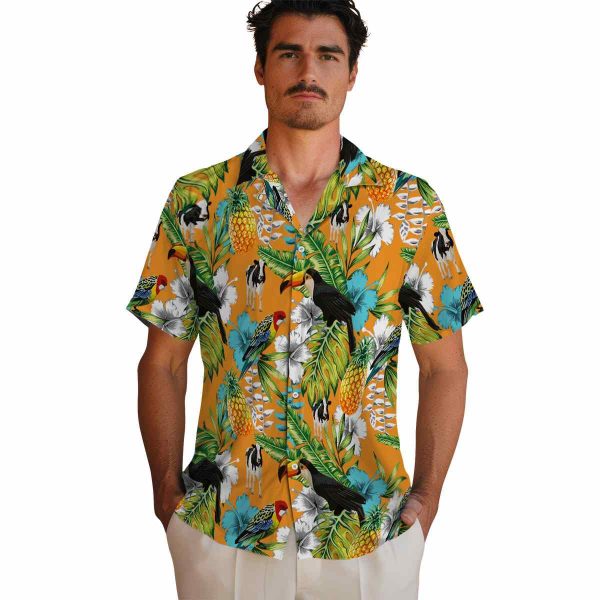 Cow Tropical Toucan Hawaiian Shirt High quality