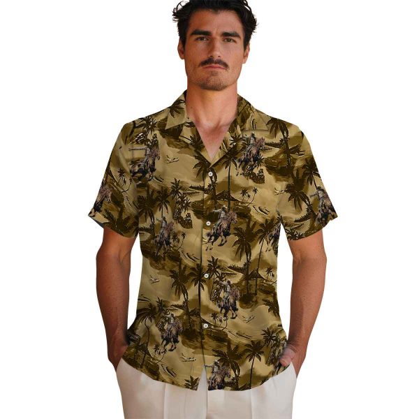 Cowboy Coastal Palms Hawaiian Shirt High quality