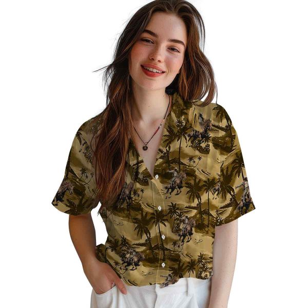 Cowboy Coastal Palms Hawaiian Shirt Trendy