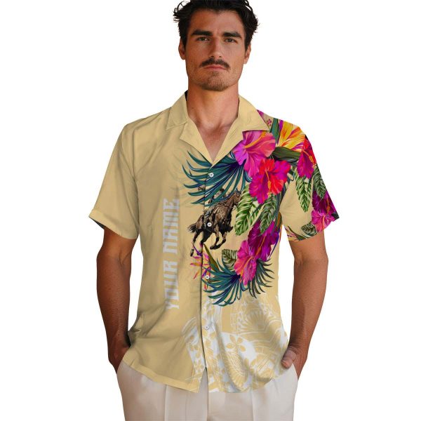 Cowboy Floral Polynesian Hawaiian Shirt High quality