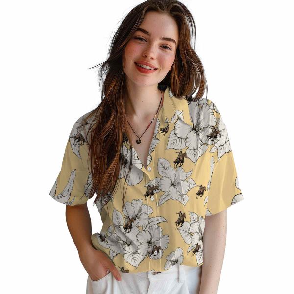 Cowboy Hibiscus Blooms Hawaiian Shirt Trendy