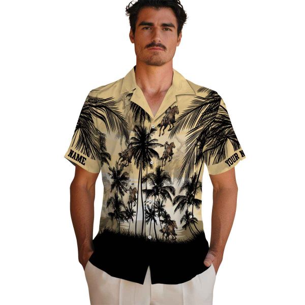 Cowboy Sunset Scene Hawaiian Shirt High quality