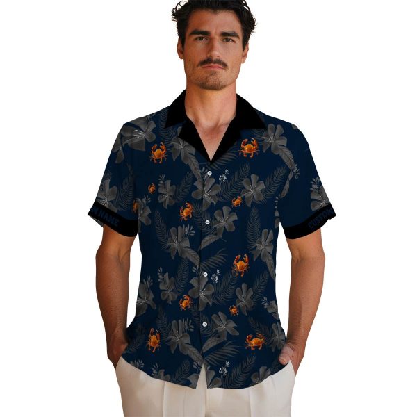 Crab Botanical Print Hawaiian Shirt High quality