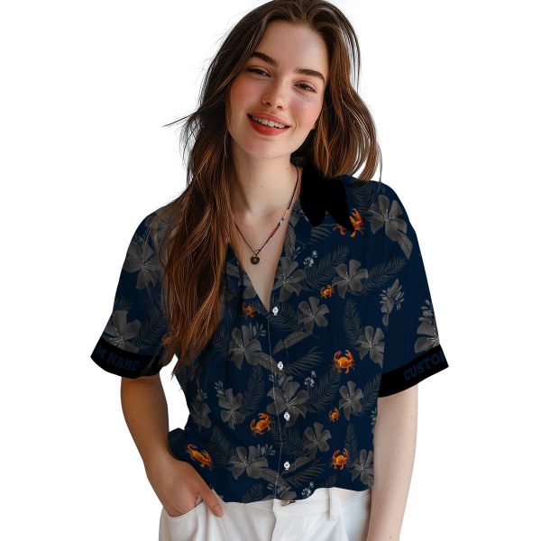 Crab Botanical Print Hawaiian Shirt Trendy