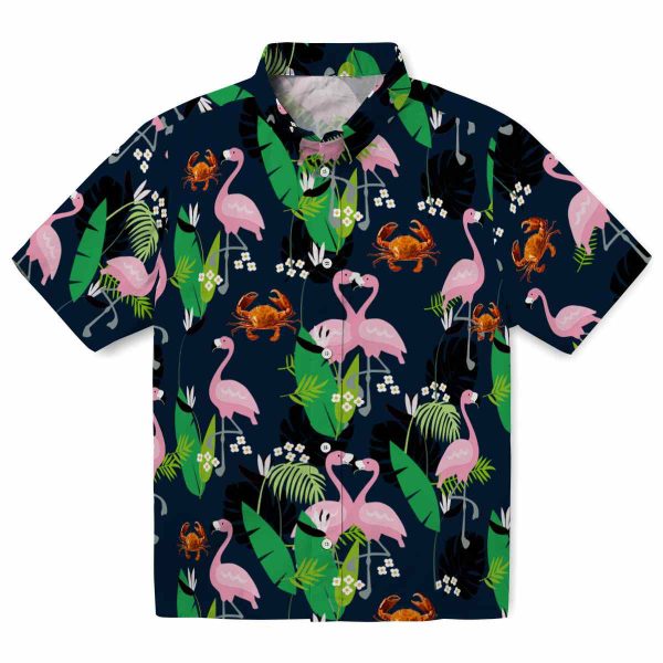 Crab Flamingo Foliage Hawaiian Shirt Best selling