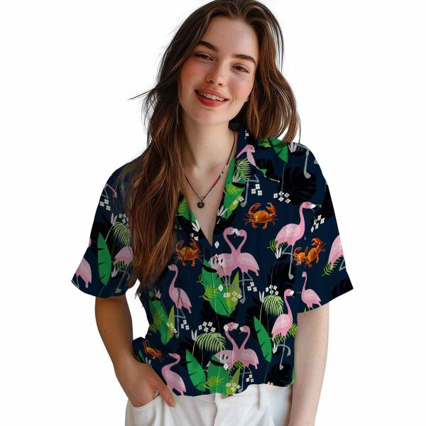 Crab Flamingo Foliage Hawaiian Shirt Trendy