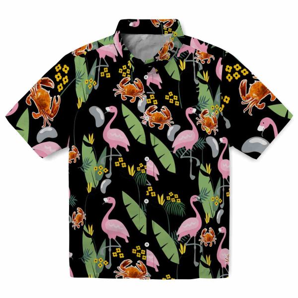 Crab Flamingo Leaves Hawaiian Shirt Best selling