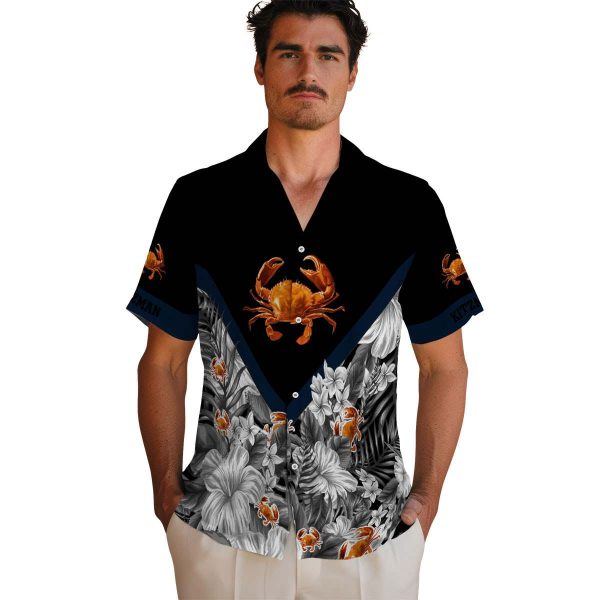 Crab Floral Chevron Hawaiian Shirt High quality