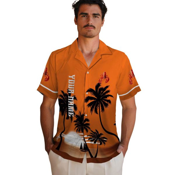 Crawfish Beach Sunset Hawaiian Shirt High quality