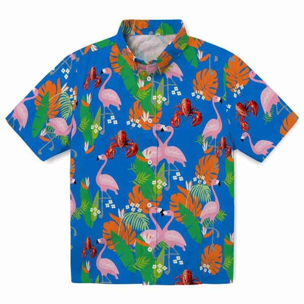 Crawfish Flamingo Foliage Hawaiian Shirt Best selling