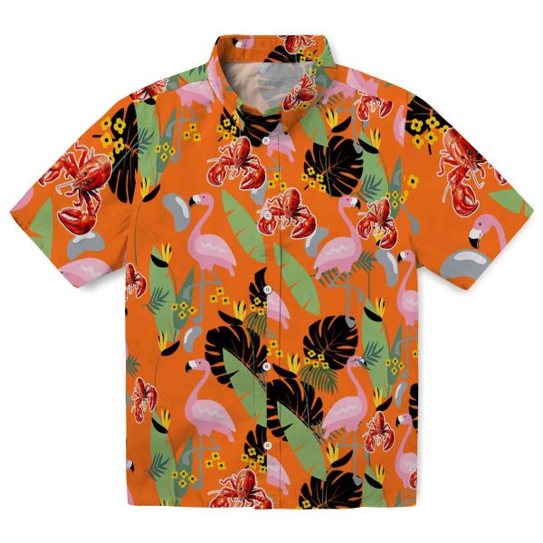 Crawfish Flamingo Leaves Hawaiian Shirt Best selling