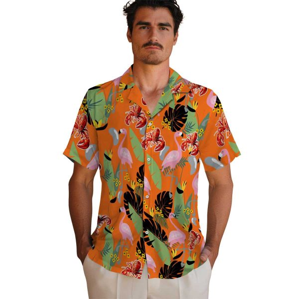 Crawfish Flamingo Leaves Hawaiian Shirt High quality