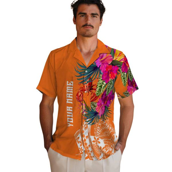 Crawfish Floral Polynesian Hawaiian Shirt High quality