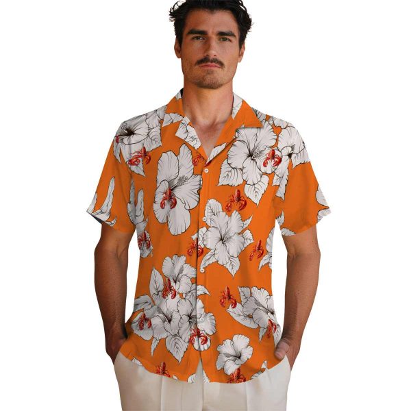 Crawfish Hibiscus Blooms Hawaiian Shirt High quality