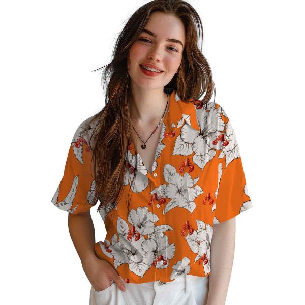 Crawfish Hibiscus Blooms Hawaiian Shirt Trendy