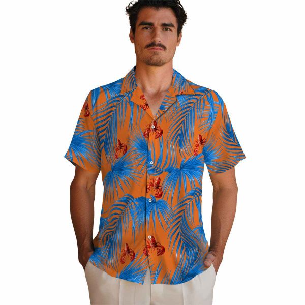 Crawfish Leafy Palms Hawaiian Shirt High quality