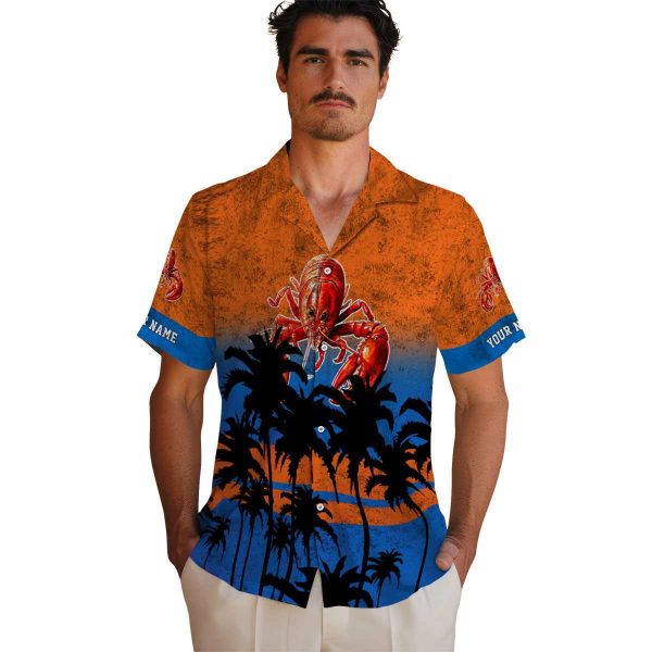 Crawfish Sunset Pattern Hawaiian Shirt High quality