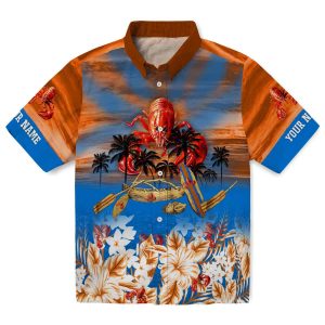 Crawfish Tropical Canoe Hawaiian Shirt Best selling