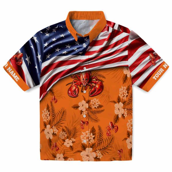 Crawfish US Flag Hibiscus Hawaiian Shirt Best selling