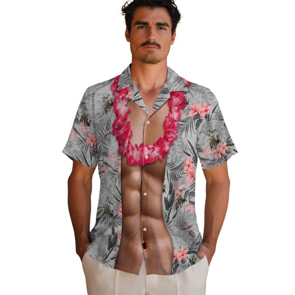 Dinosaur Chest Illusion Hawaiian Shirt High quality