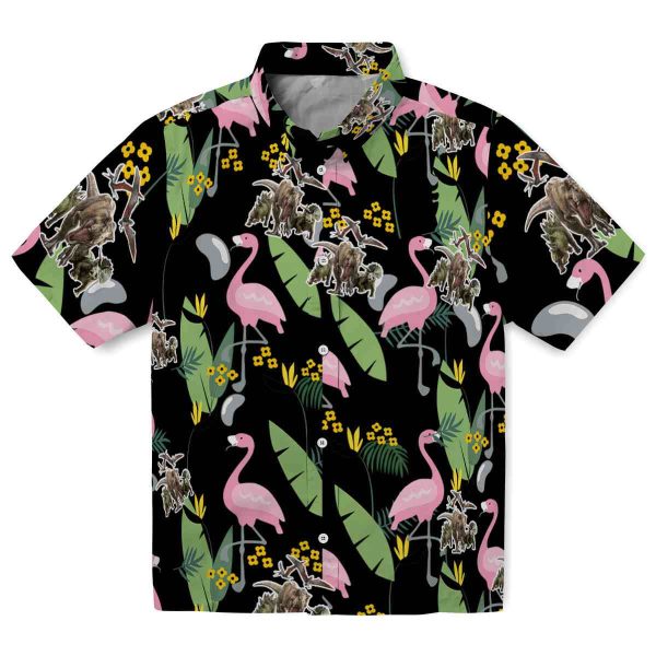 Dinosaur Flamingo Leaves Hawaiian Shirt Best selling