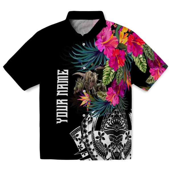 Dinosaur Floral Polynesian Hawaiian Shirt Best selling