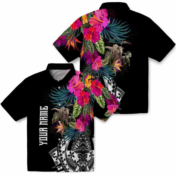 Dinosaur Floral Polynesian Hawaiian Shirt Latest Model