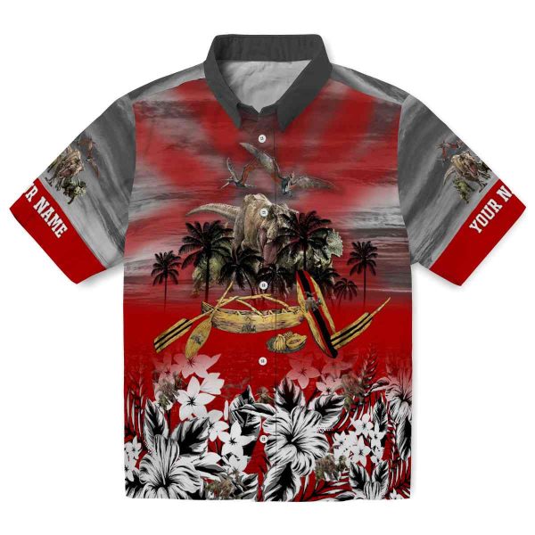 Dinosaur Tropical Canoe Hawaiian Shirt Best selling