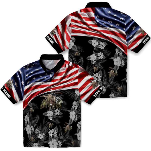 Dinosaur US Flag Hibiscus Hawaiian Shirt Latest Model