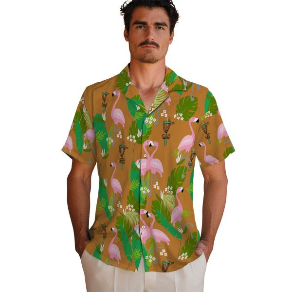 Disc Golf Flamingo Foliage Hawaiian Shirt High quality