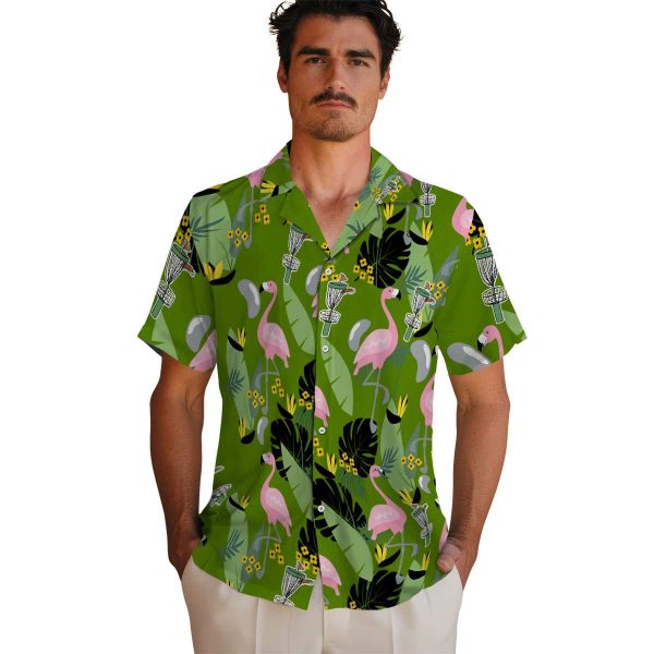 Disc Golf Flamingo Leaves Hawaiian Shirt High quality