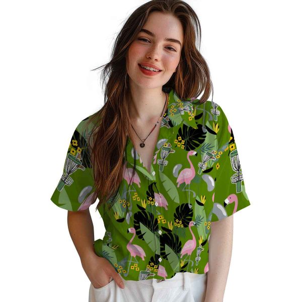 Disc Golf Flamingo Leaves Hawaiian Shirt Trendy