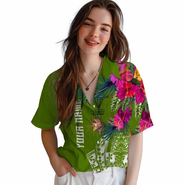 Disc Golf Floral Polynesian Hawaiian Shirt Trendy