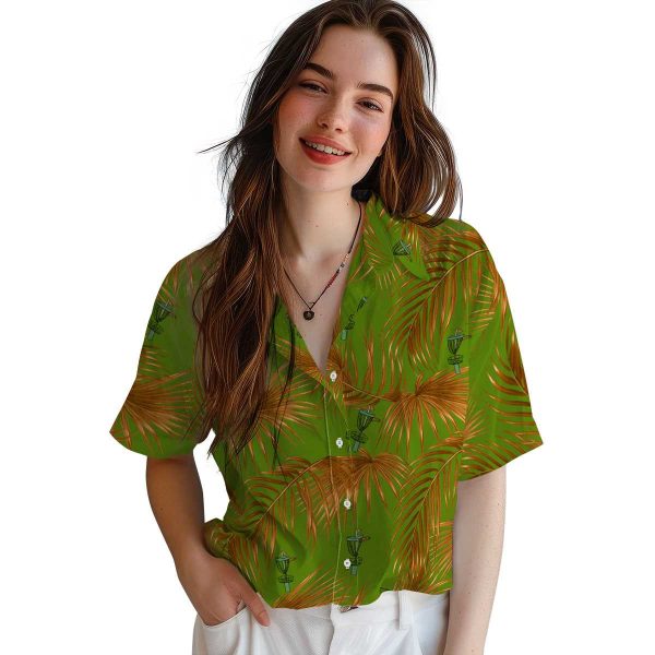 Disc Golf Leafy Palms Hawaiian Shirt Trendy