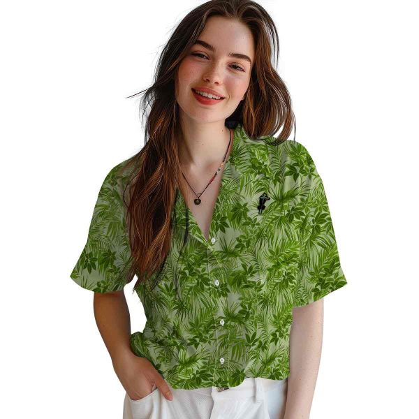 Disc Golf Leafy Pattern Hawaiian Shirt Trendy