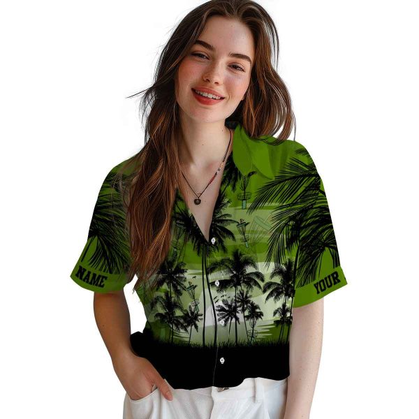 Disc Golf Sunset Scene Hawaiian Shirt Trendy