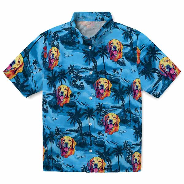 Dog Coastal Palms Hawaiian Shirt Best selling