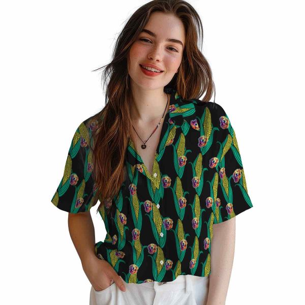 Dog Corn Motifs Hawaiian Shirt Trendy