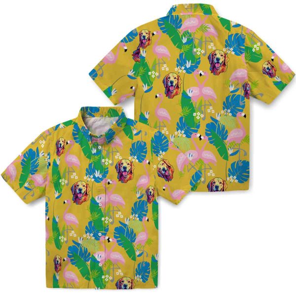 Dog Flamingo Foliage Hawaiian Shirt Latest Model