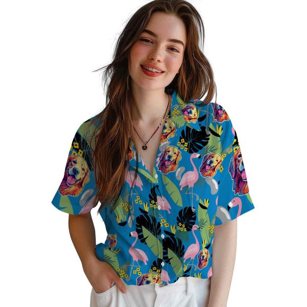 Dog Flamingo Leaves Hawaiian Shirt Trendy