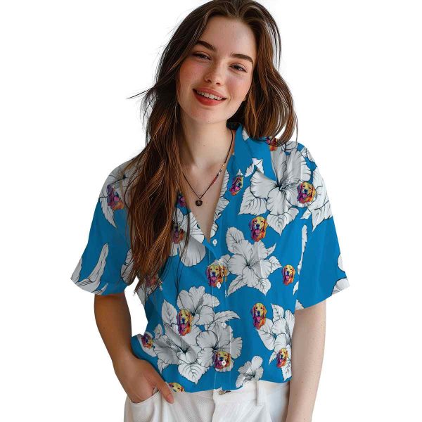 Dog Hibiscus Blooms Hawaiian Shirt Trendy