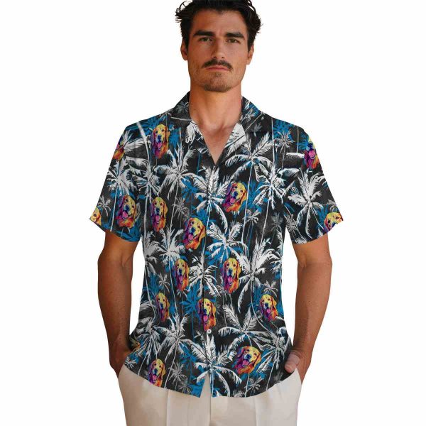 Dog Palm Pattern Hawaiian Shirt High quality