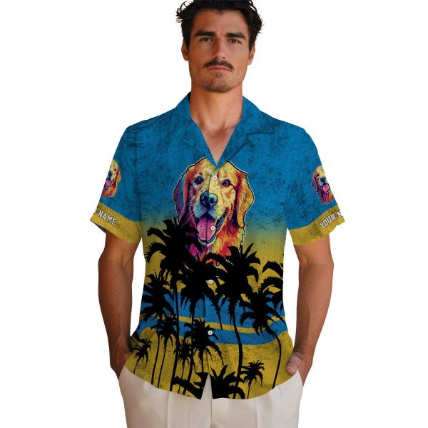 Dog Sunset Pattern Hawaiian Shirt High quality