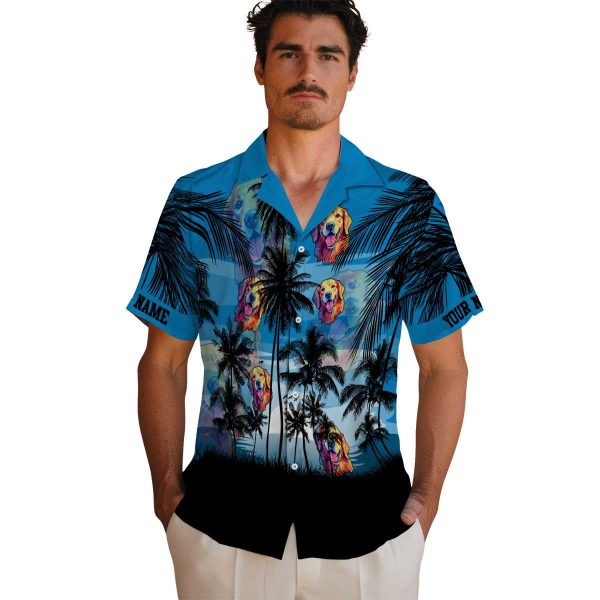 Dog Sunset Scene Hawaiian Shirt High quality