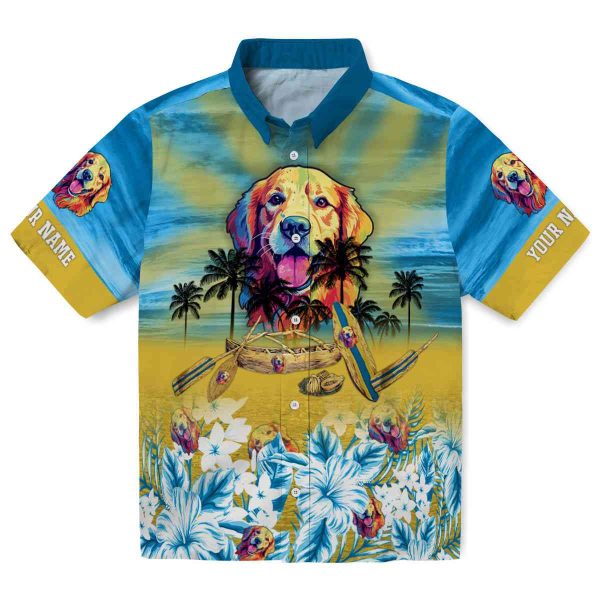 Dog Tropical Canoe Hawaiian Shirt Best selling