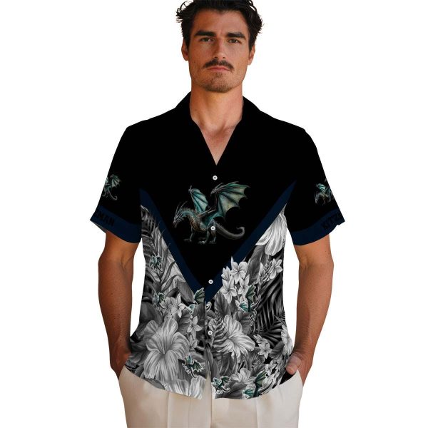 Dragon Floral Chevron Hawaiian Shirt High quality