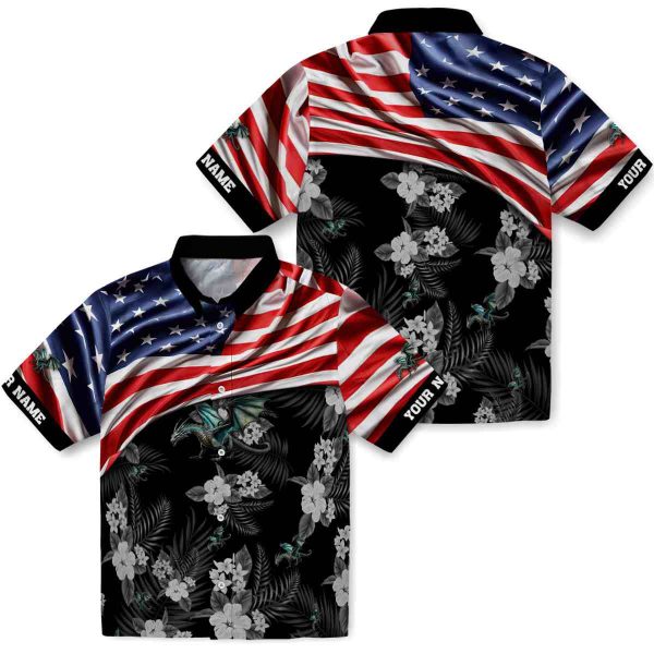 Dragon US Flag Hibiscus Hawaiian Shirt Latest Model